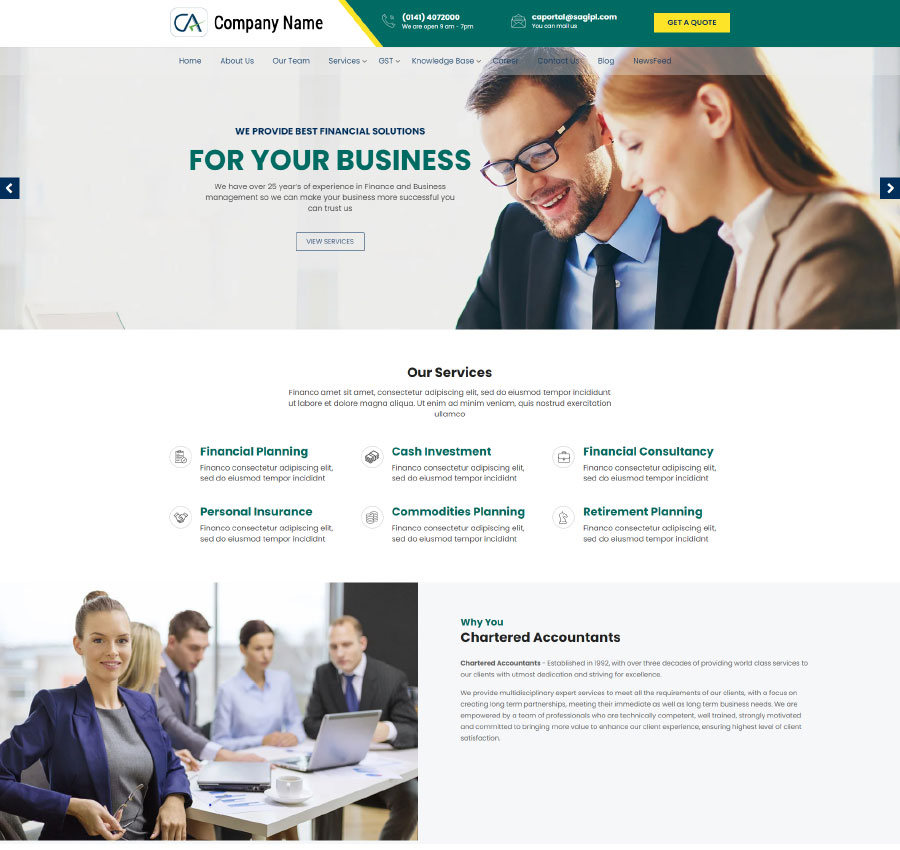 Get Responsive Website Design For CA Templates & Theme