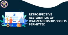 Retrospective Restoration of ICAI Membership/COP is Permitted