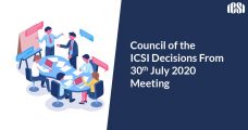 Council of the ICSI Decisions From 30th July 2020 Meeting