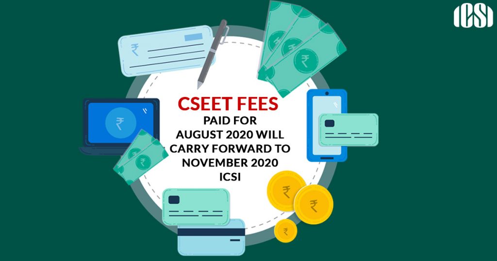 CSEET Fees paid for August 2020