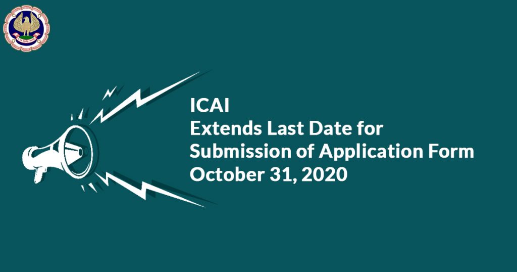 ICAI Extends Last Date for Submission of Application