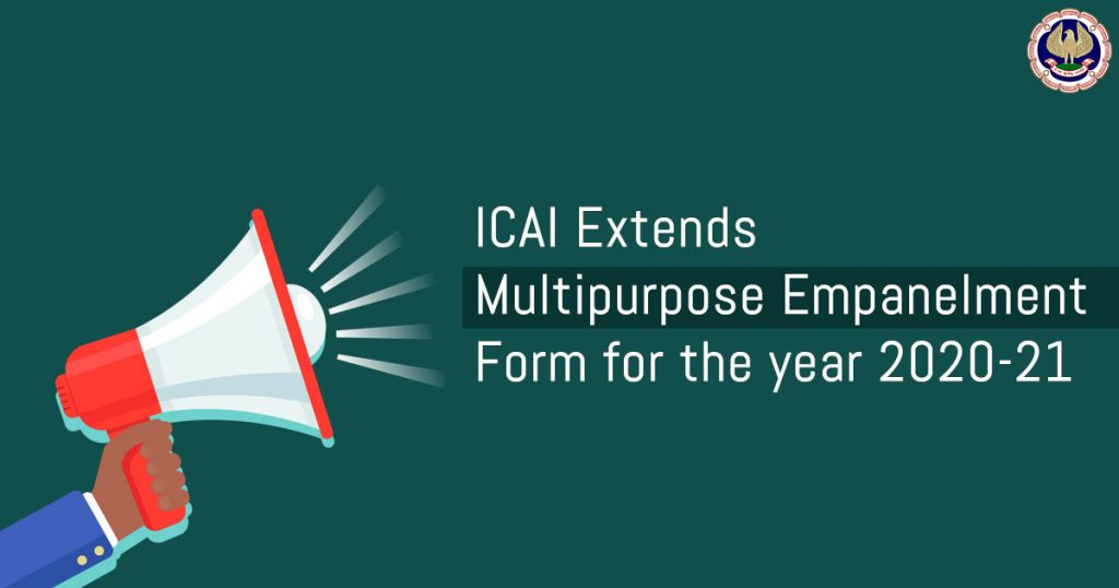 ICAI extends Multipurpose Empanelment Form