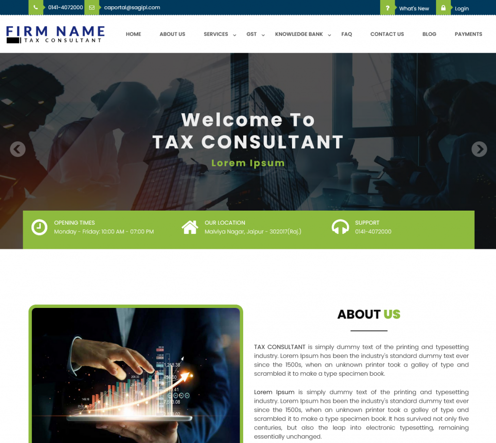 Tax Consultant Website template 3