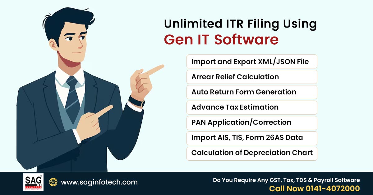 Unlimited ITR Filing Using Gen IT Software